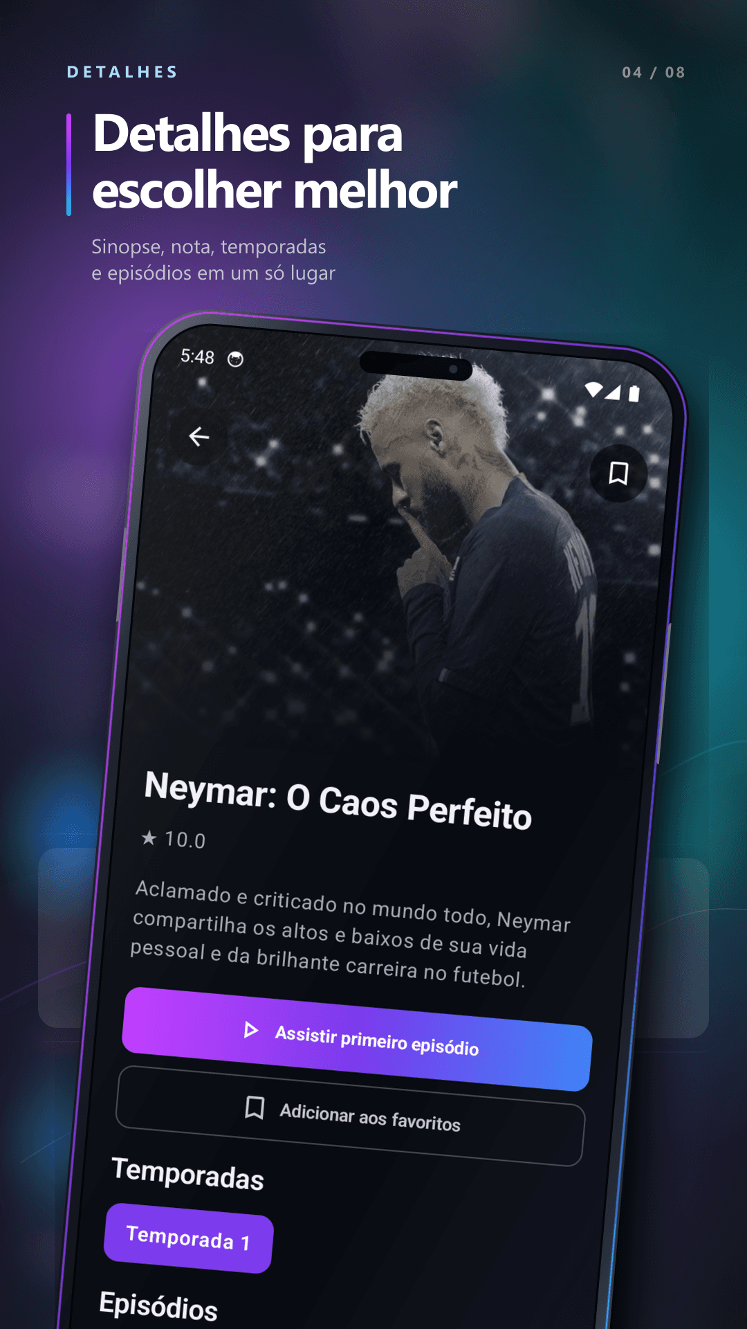Tela de detalhes de um título