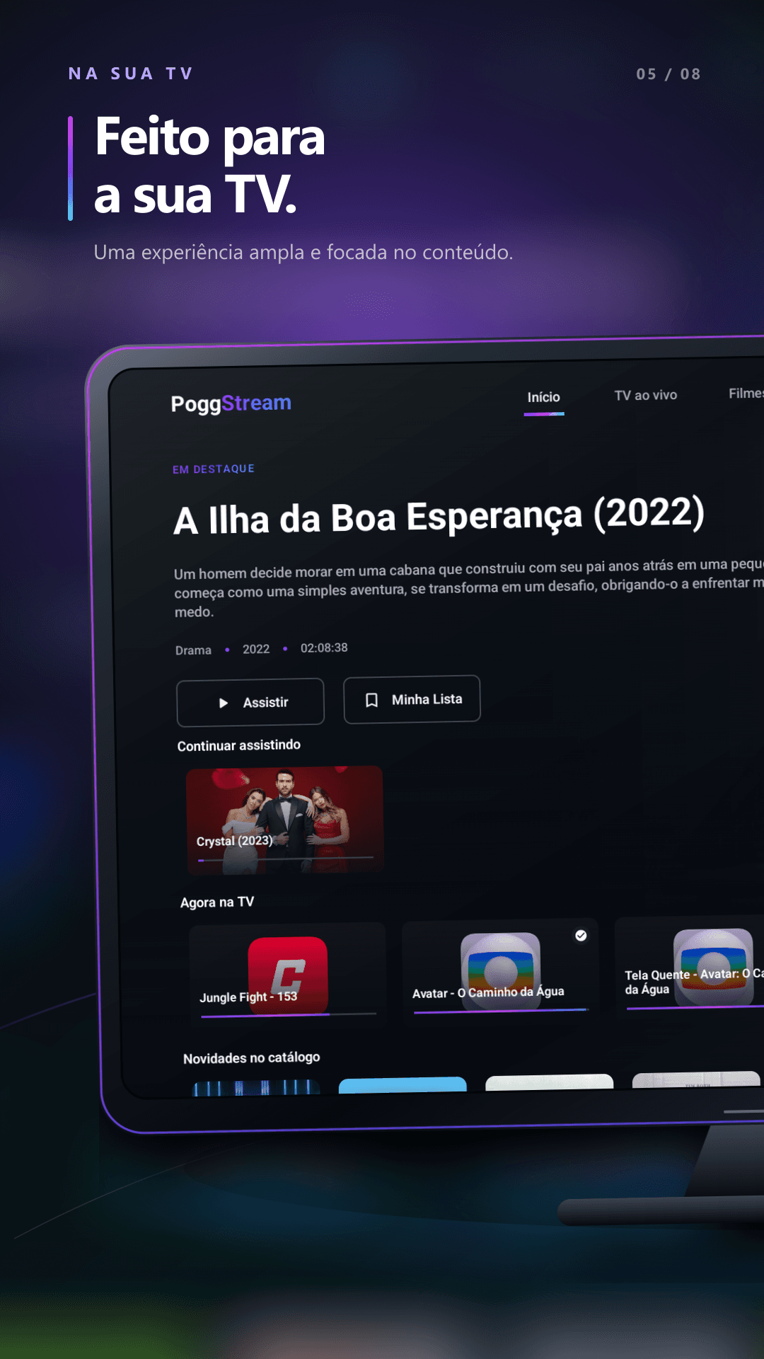 Experiência PoggStream para TV